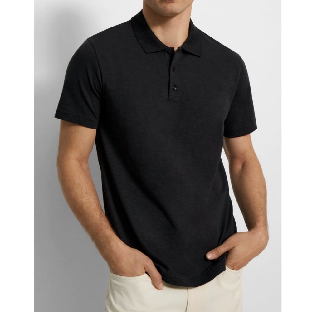 New! Theory Urban Pique Short Sleeve Button Polo